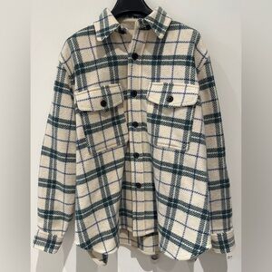 Isabel Marant Plaid Jacket in Cream and Green